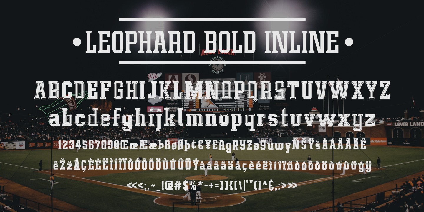 Пример шрифта Leophard Bold Inline